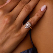 Victorian GIA 1.51 carat diamond 14k yellow gold cluster ring