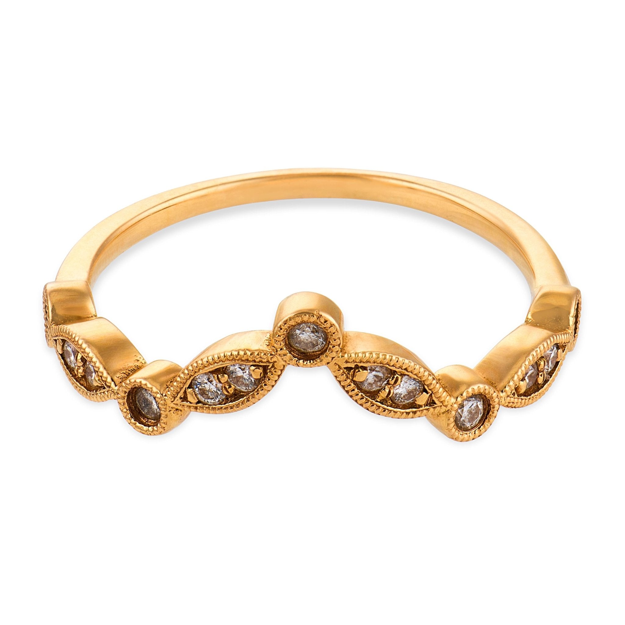Vintage diamond 18k yellow gold wedding band