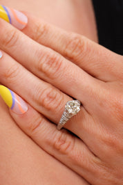 Edwardian-Inspired Platinum Diamond Ring