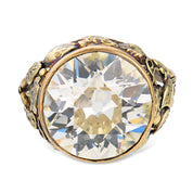 Victorian GIA 7.14 carat diamond 14k yellow gold ring