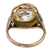 Victorian GIA 7.14 carat diamond 14k yellow gold ring