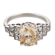 Art Deco GIA 3.63 carat diamond platinum engagement ring
