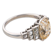 Art Deco GIA 3.63 carat diamond platinum engagement ring