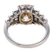 Art Deco GIA 3.63 carat diamond platinum engagement ring