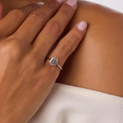 Mid Century GIA 1.00 carat diamond platinum three stone engagement ring