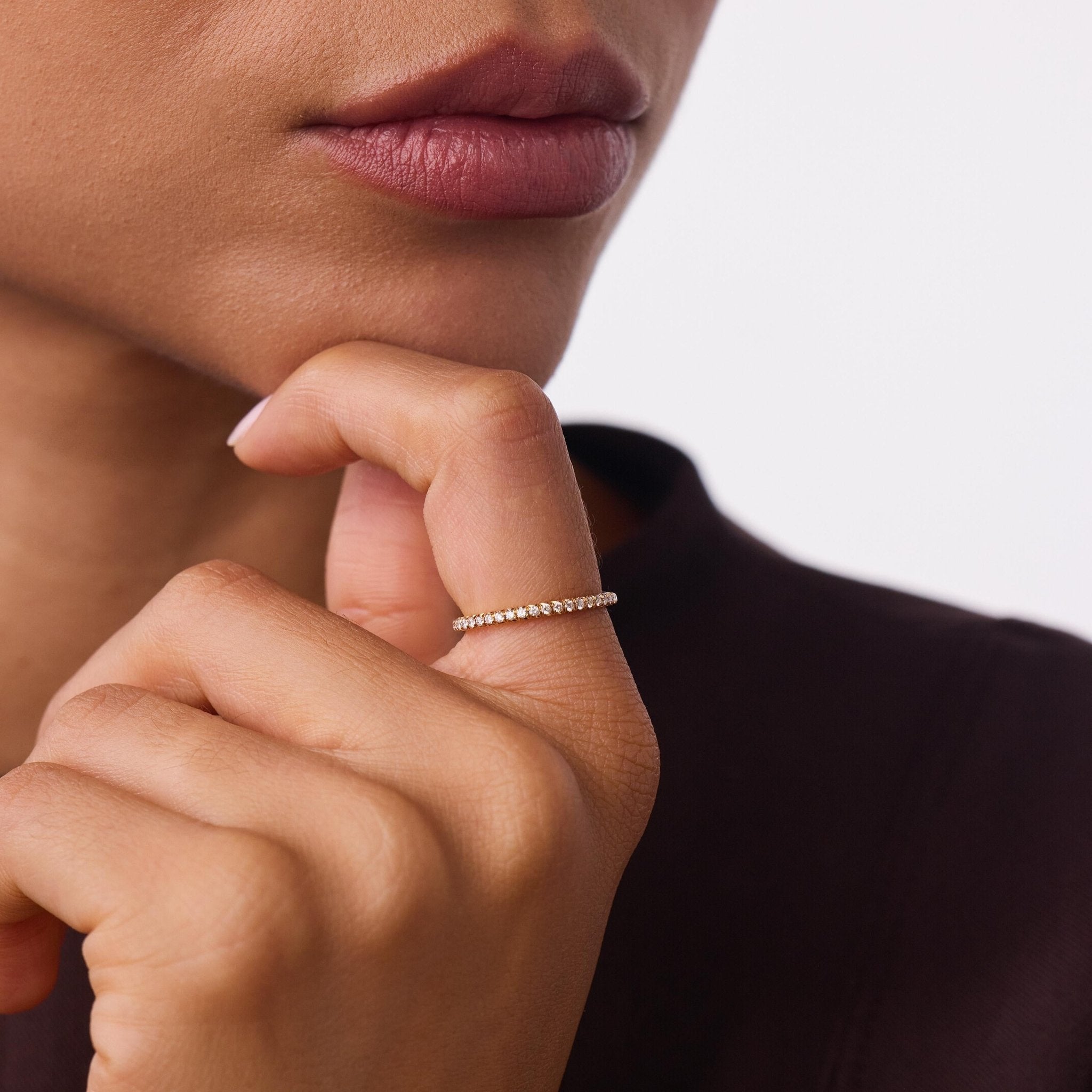 Contemporary diamond 18k yellow gold eternity band