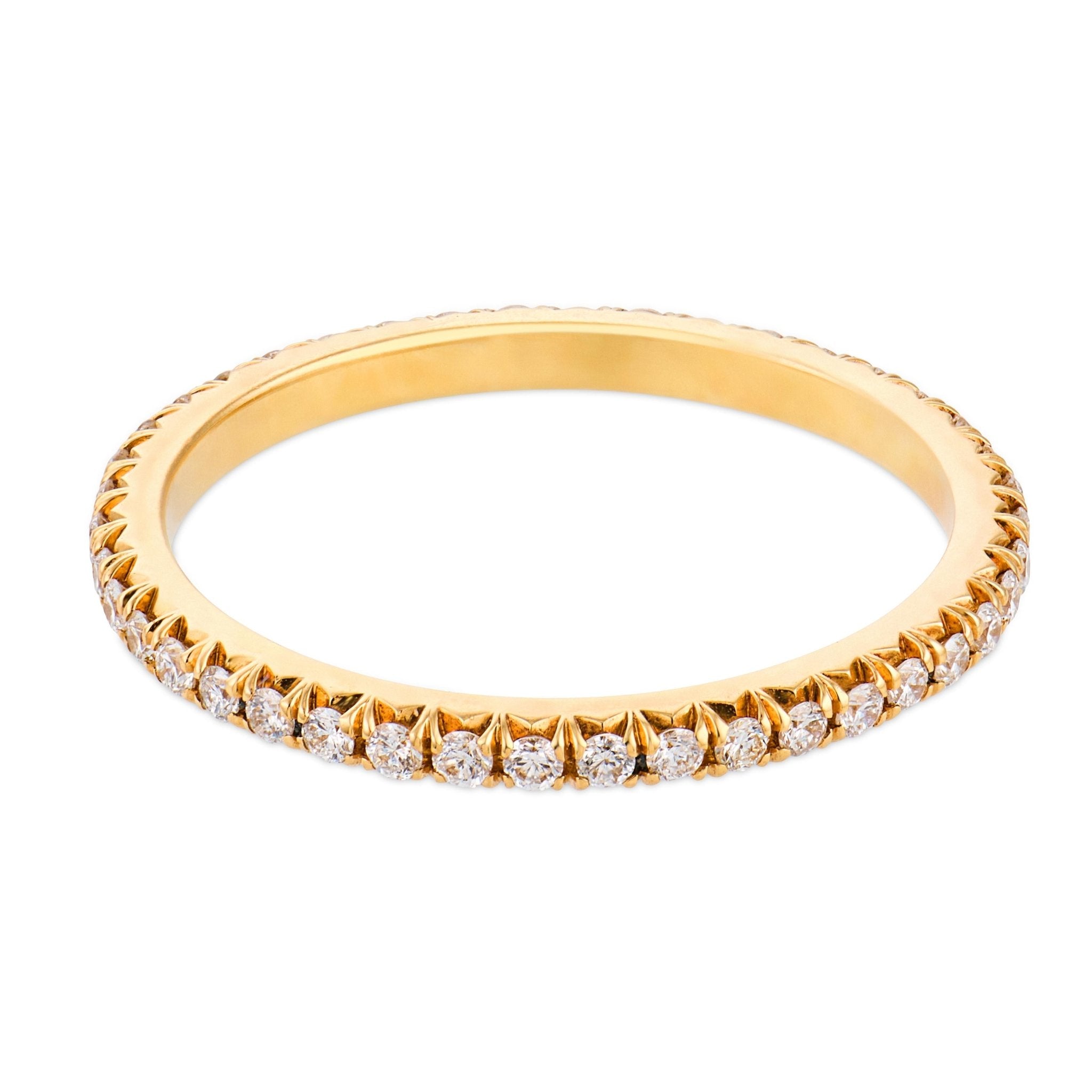Contemporary diamond 18k yellow gold eternity band