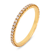 Contemporary diamond 18k yellow gold eternity band