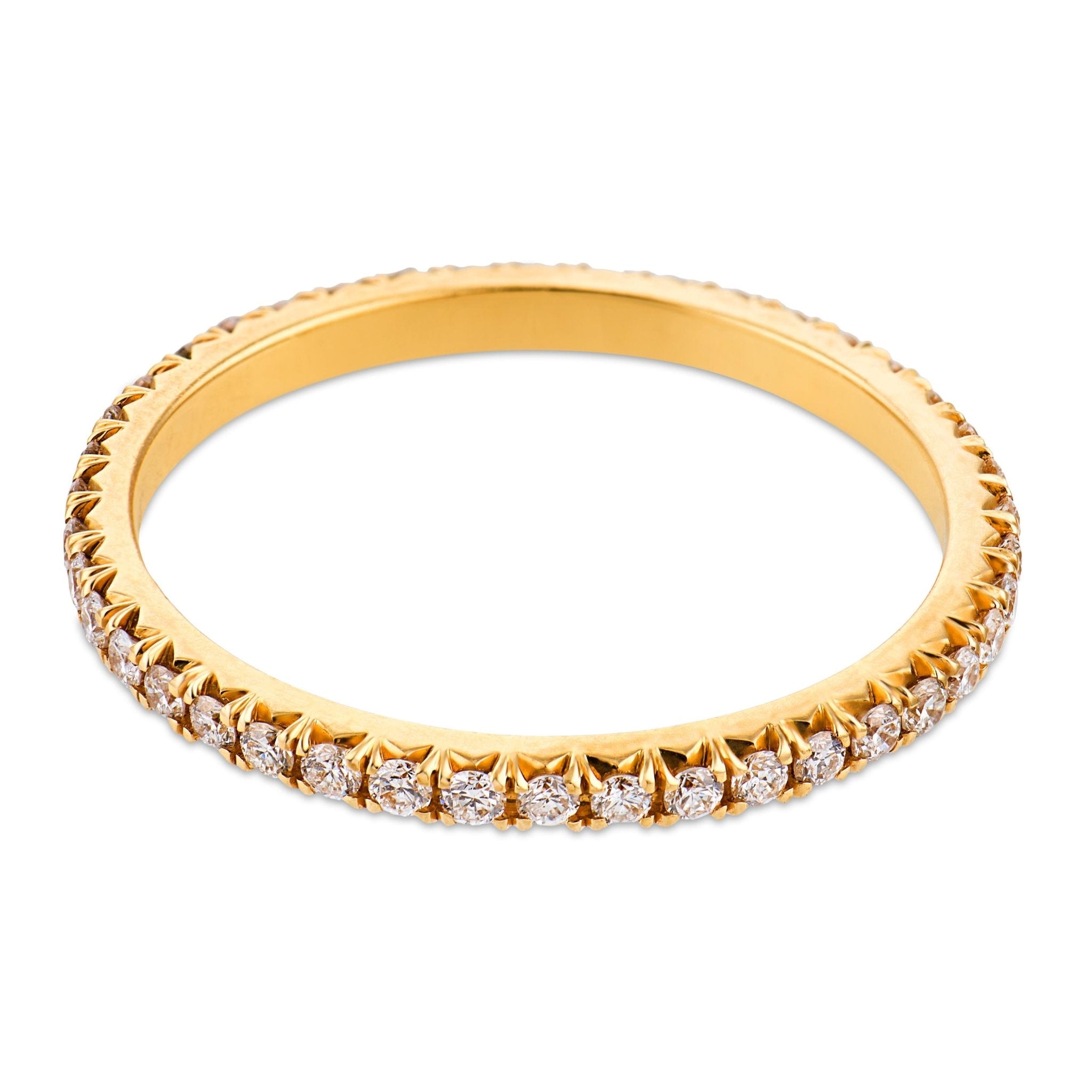 Contemporary diamond 18k yellow gold eternity band