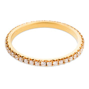 Contemporary diamond 18k yellow gold eternity band