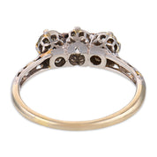 Art Deco old European cut diamond 14k white gold three stone ring