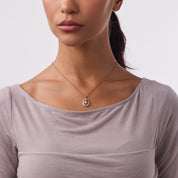 Retro diamond 14k two tone gold necklace