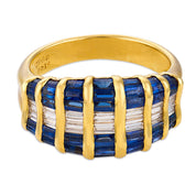 Vintage sapphire diamond 18k yellow gold ring