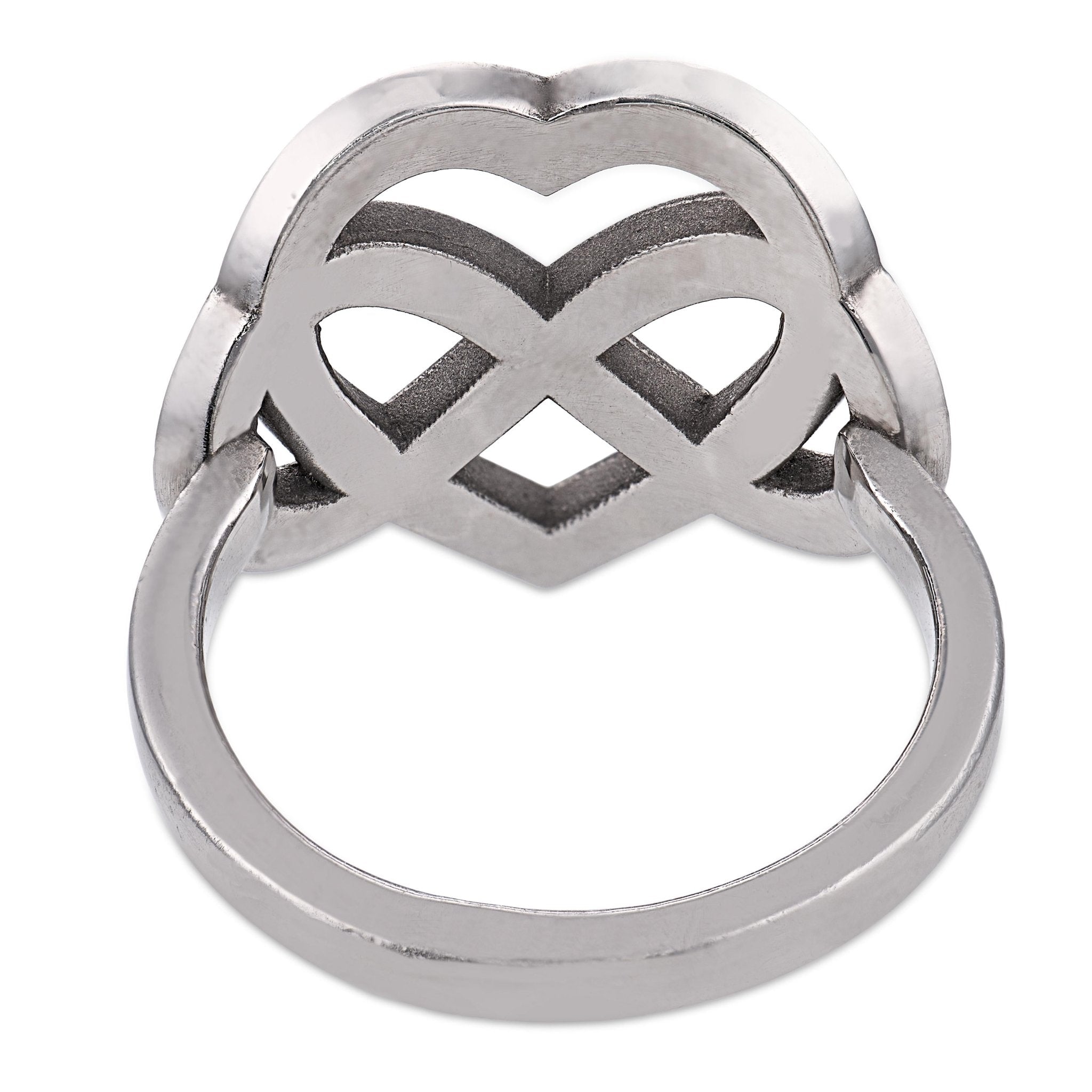 Vintage fancy pink diamond platinum infinity heart ring