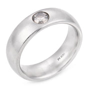 Vintage diamond platinum bezel set wedding band