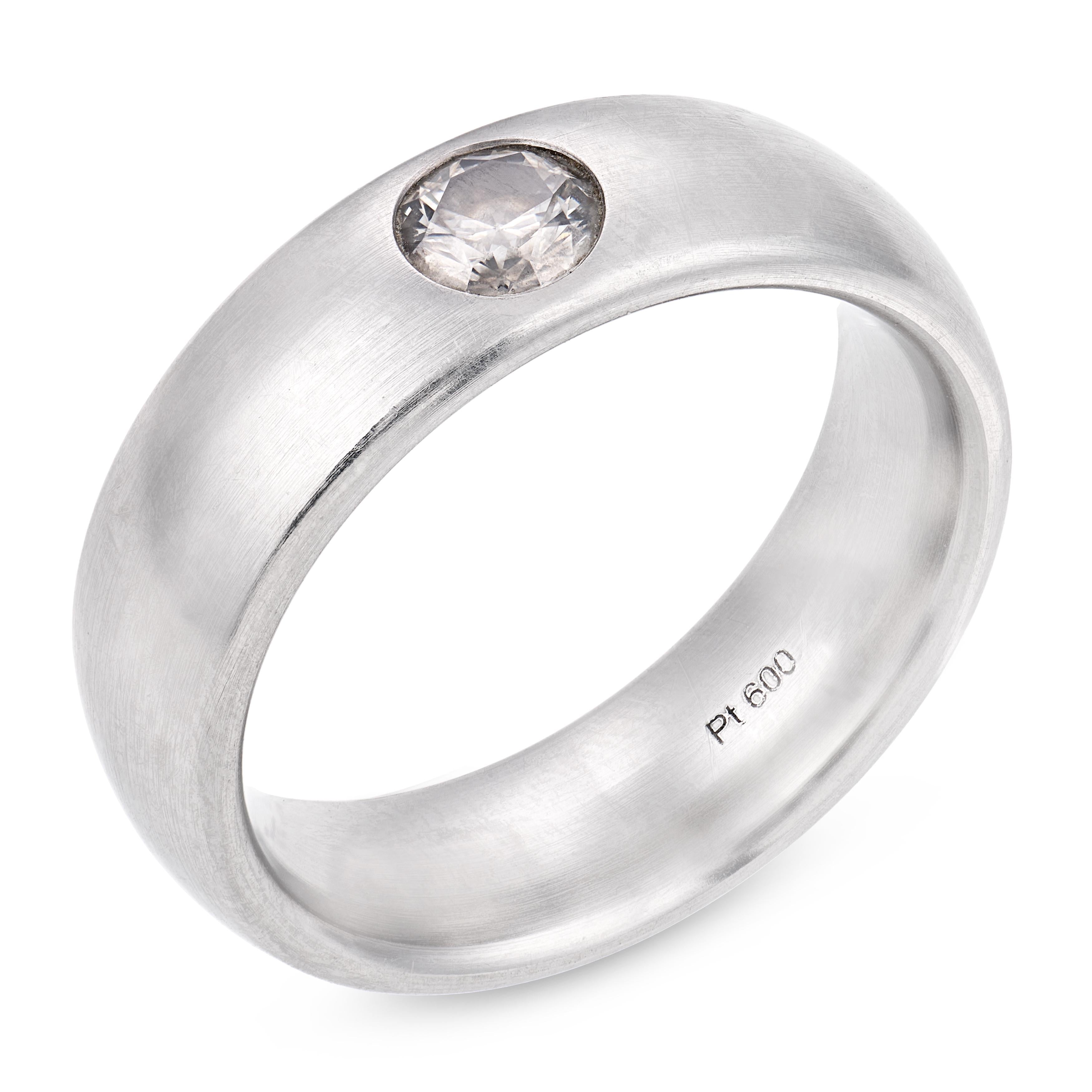 Vintage diamond platinum bezel set wedding band