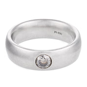 Vintage diamond platinum bezel set wedding band