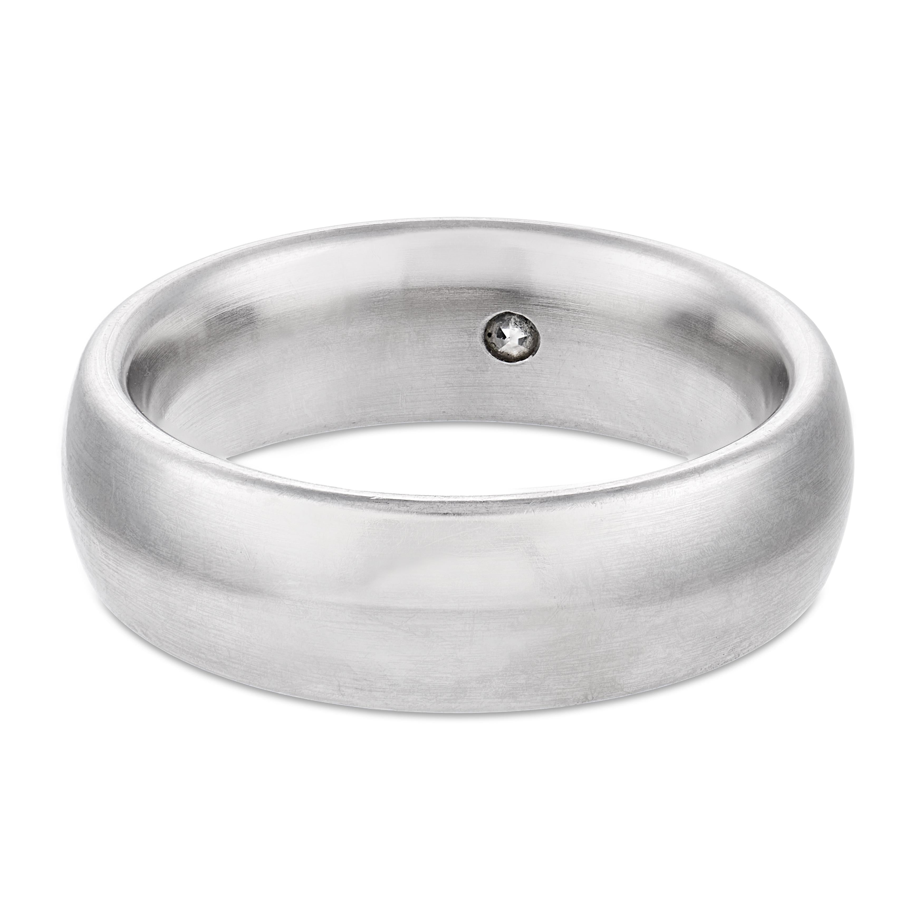 Vintage diamond platinum bezel set wedding band