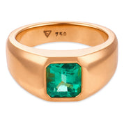 Vintage 1.20 carat Colombian emerald 18k yellow gold ring
