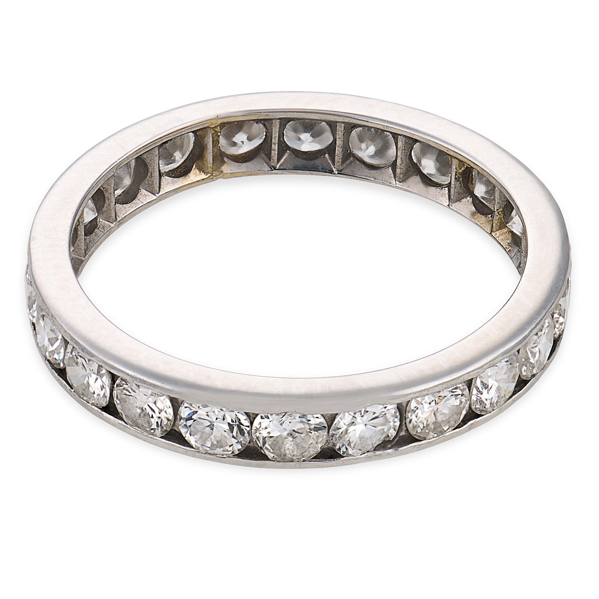Mid Century 1.70 carat diamond platinum eternity band