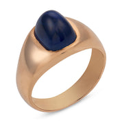 Mid Century GIA 4.70 carat no heat sapphire 14k rose gold ring