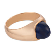 Mid Century GIA 4.70 carat no heat sapphire 14k rose gold ring