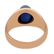 Mid Century GIA 4.70 carat no heat sapphire 14k rose gold ring