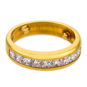 Vintage princess cut diamond 18k yellow gold band