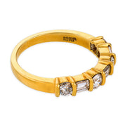 GEMLOK vintage diamond 18k yellow gold band ring