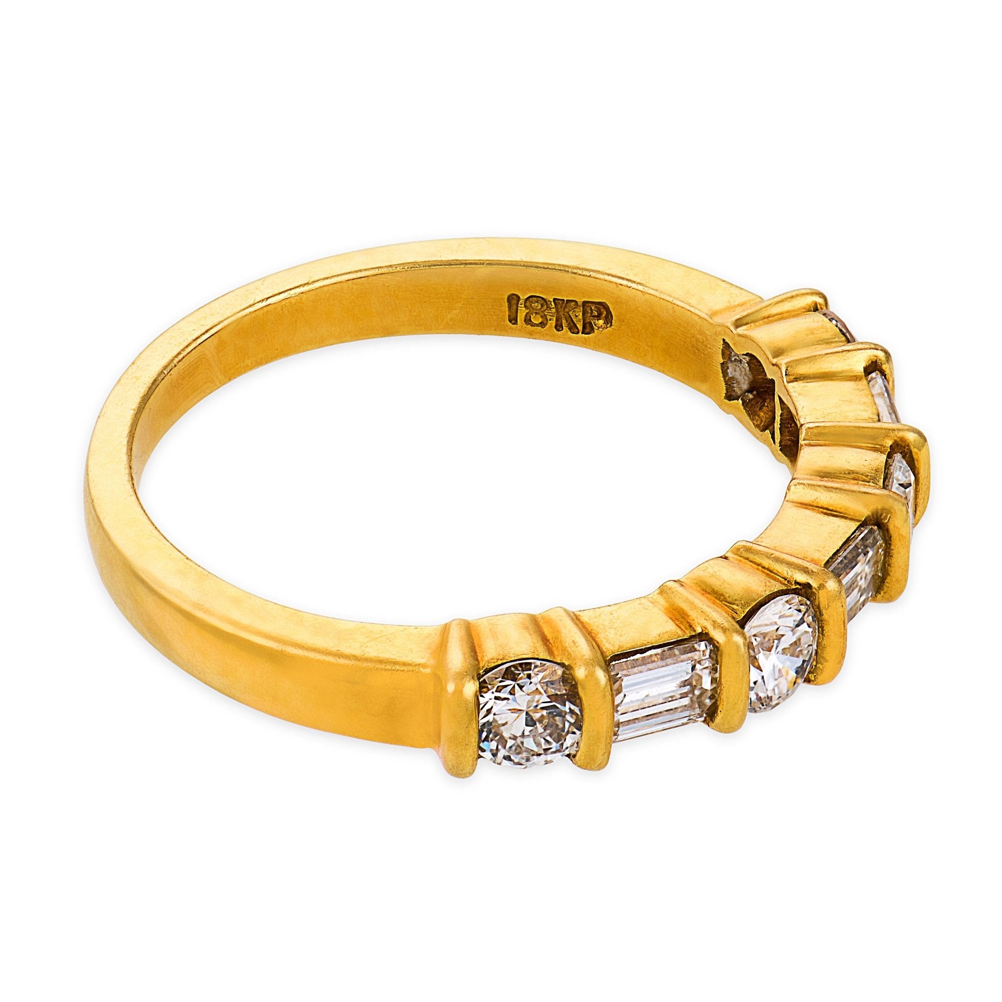 GEMLOK vintage diamond 18k yellow gold band ring