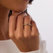 GEMLOK vintage diamond 18k yellow gold band ring