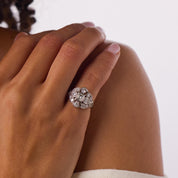 Mid Century 1.70 carat diamond platinum ring