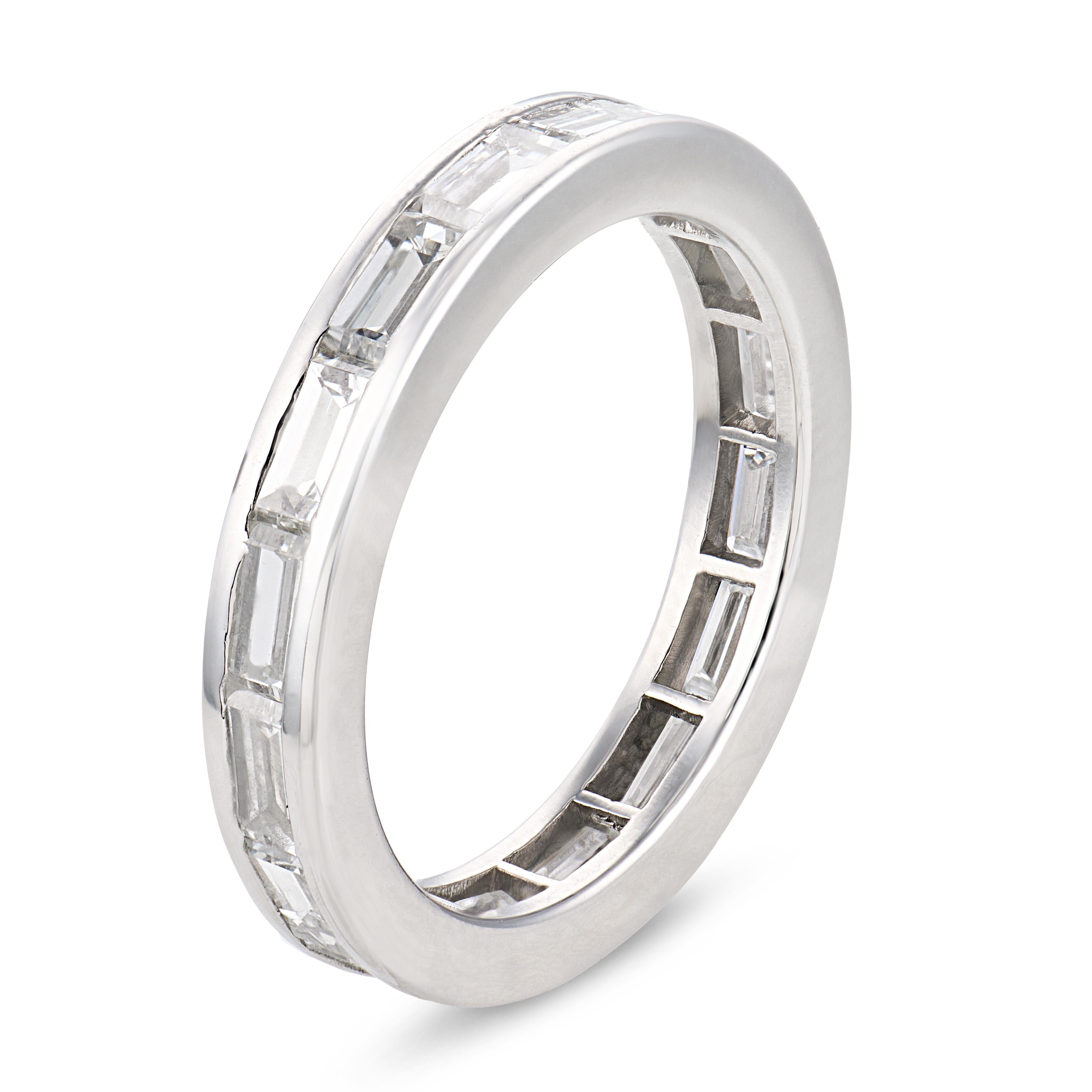 Mid Century 2.00 carat diamond platinum eternity band