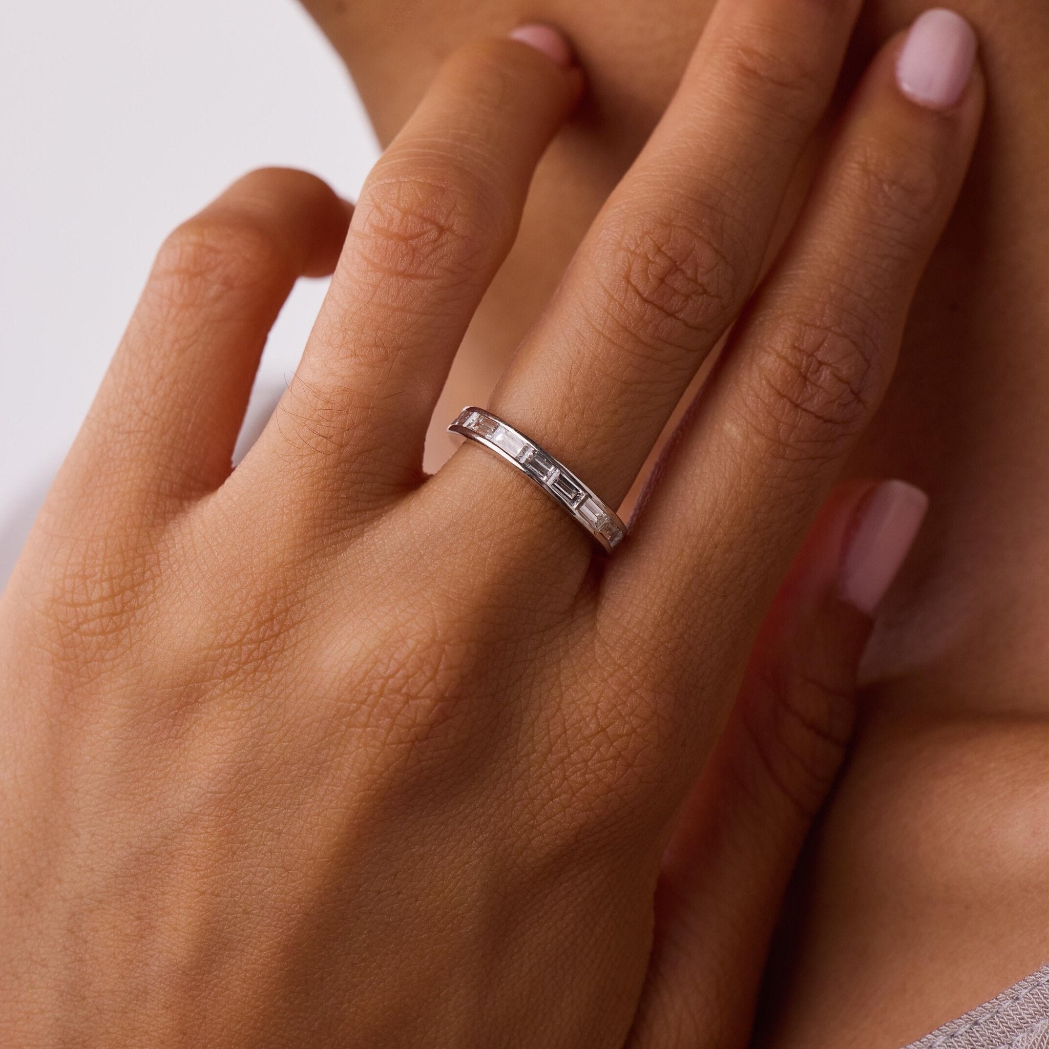 Mid Century 2.00 carat diamond platinum eternity band