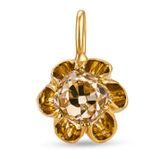 Victorian old mine cut cut diamond 18k yellow gold pendant