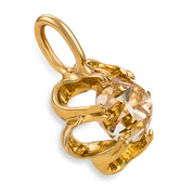 Victorian old mine cut cut diamond 18k yellow gold pendant