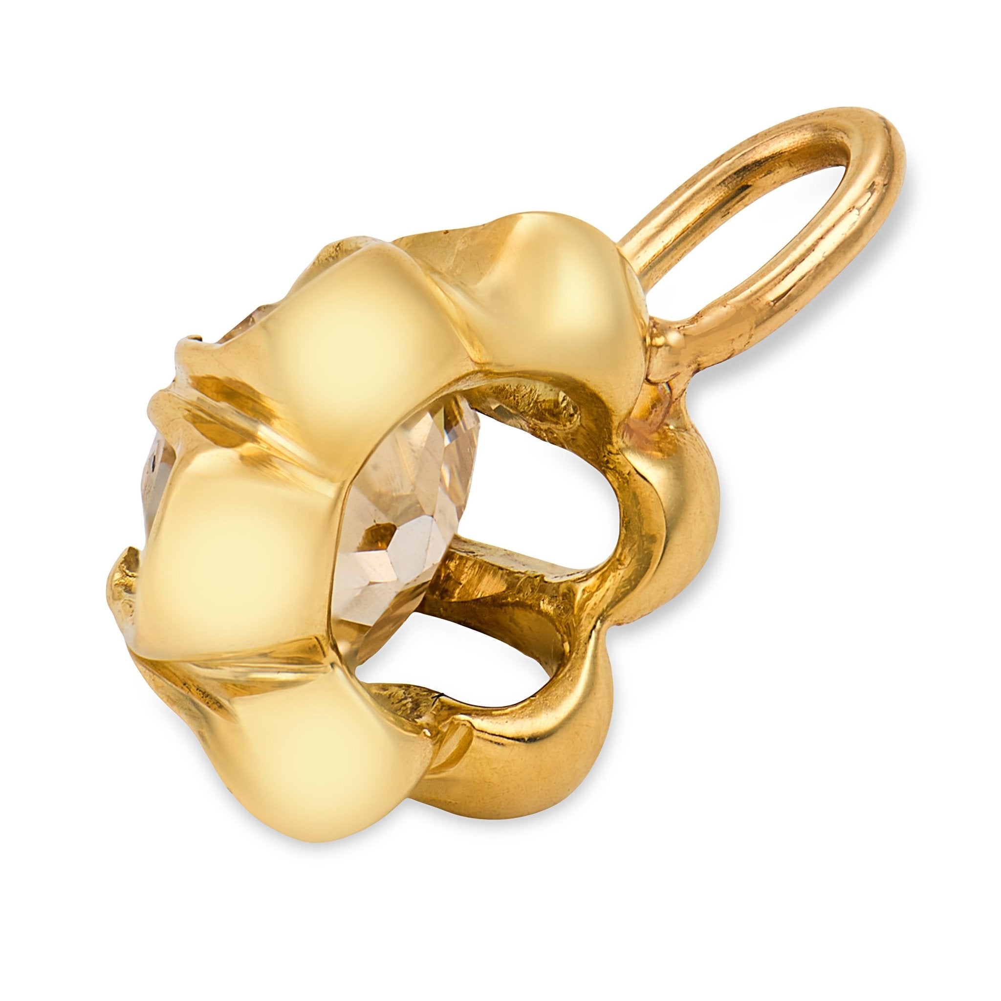 Victorian old mine cut cut diamond 18k yellow gold pendant