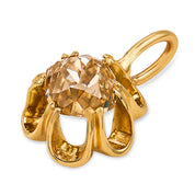 Victorian old mine cut cut diamond 18k yellow gold pendant