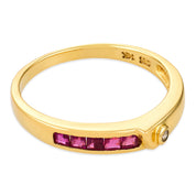 Vintage diamond ruby 14k yellow gold band