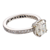 Vintage GIA 2.12 carat Asscher cut diamond platinum engagement ring