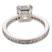 Vintage GIA 2.12 carat Asscher cut diamond platinum engagement ring