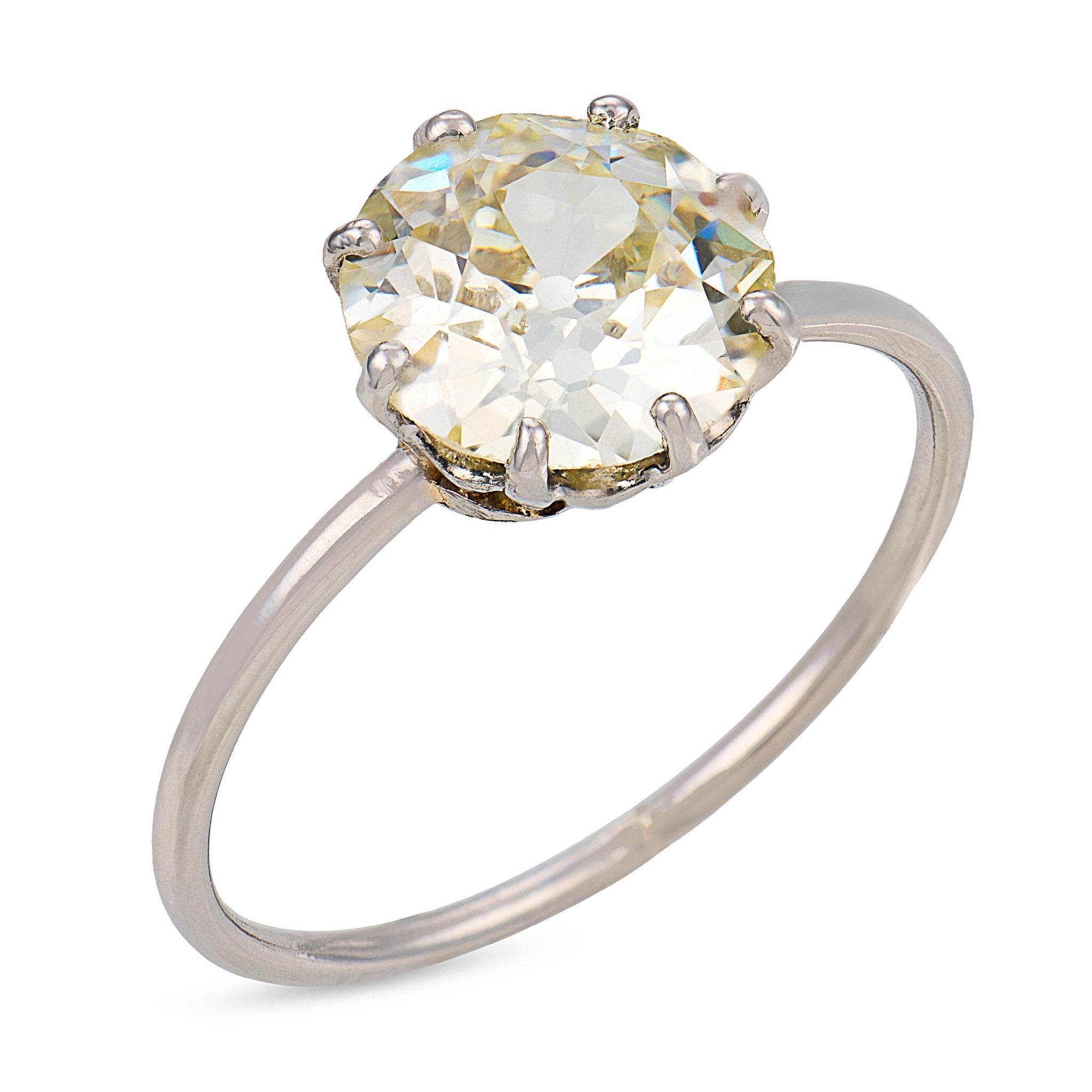 Art Deco GIA 1.95 carat diamond platinum engagement ring