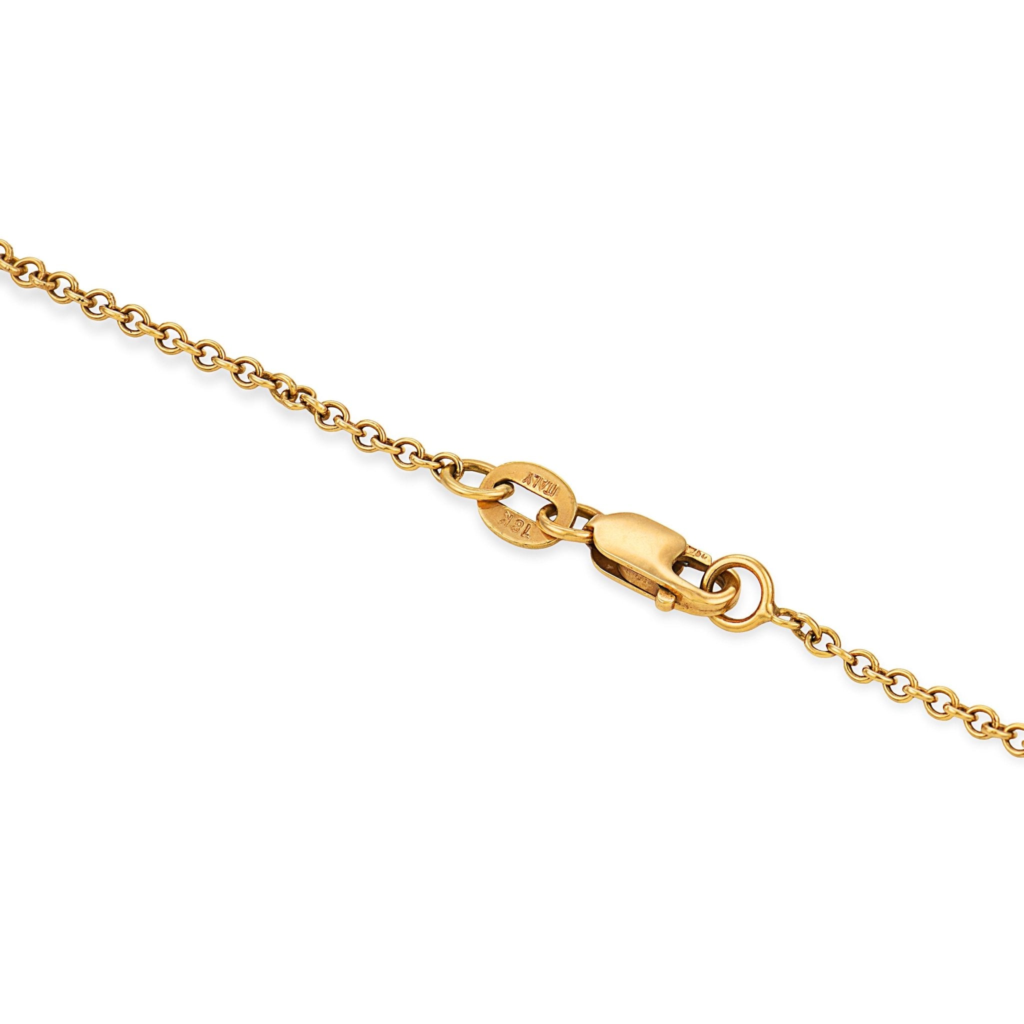 Vintage 1.00 carat diamond 18k yellow gold necklace