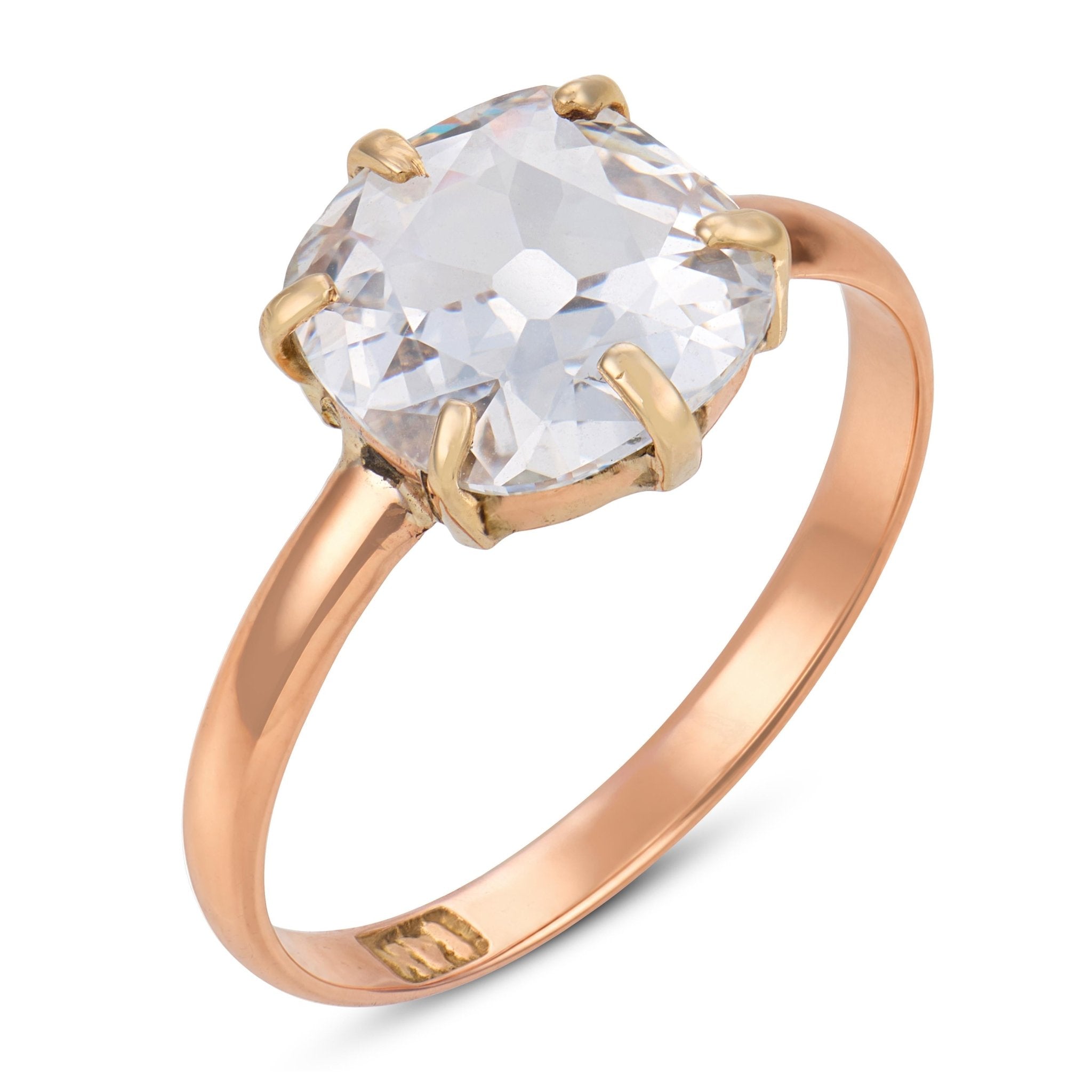 Victorian GIA 1.53 carat diamond 14k yellow gold engagement ring