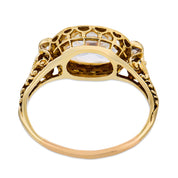 Edwardian GIA 1.00 carat old mine cut diamond 14k yellow gold ring