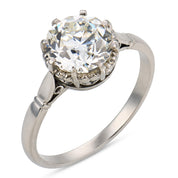Art Deco GIA 1.65 carat old European cut diamond platinum engagement ring