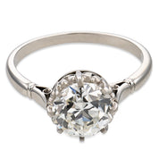 Art Deco GIA 1.65 carat old European cut diamond platinum engagement ring