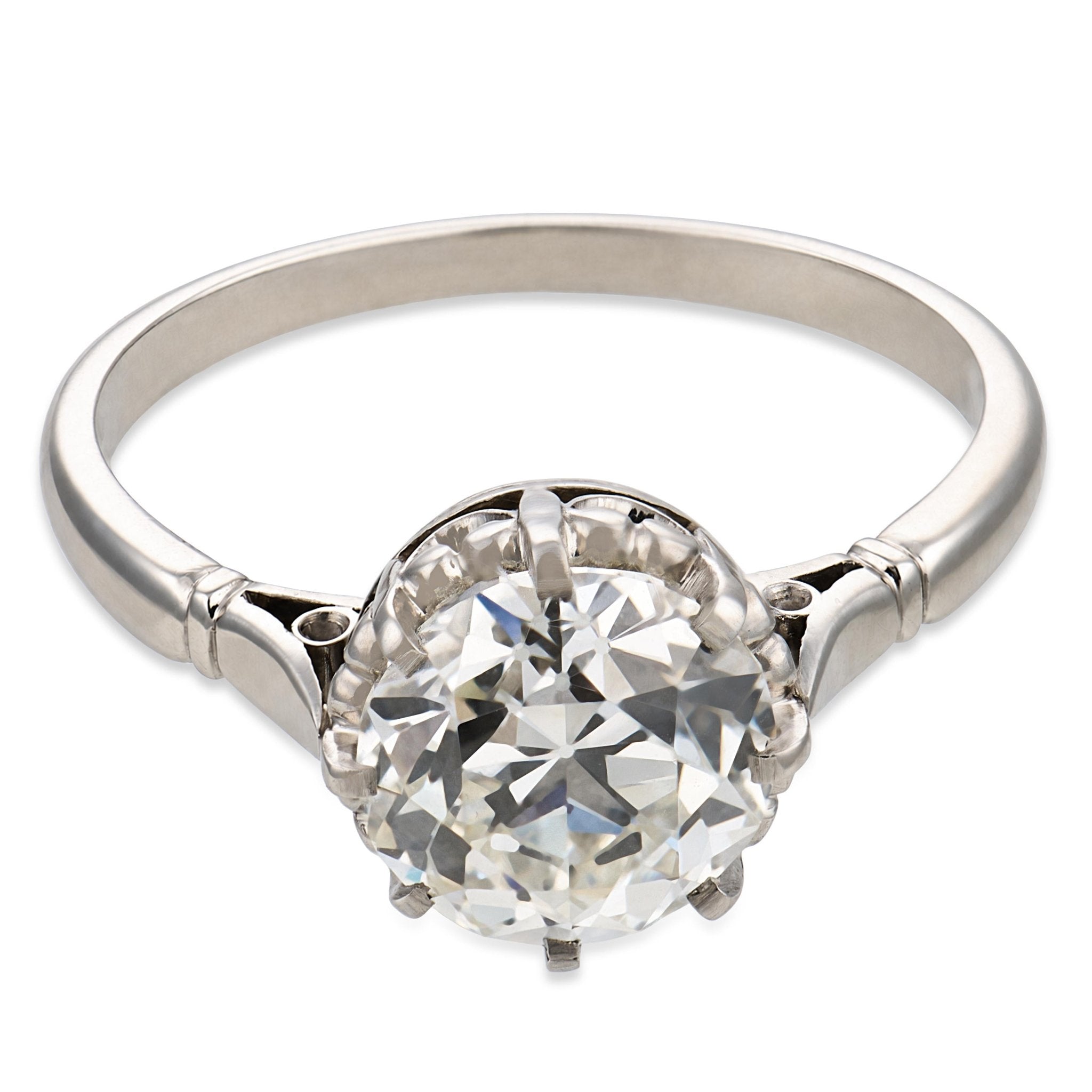 Art Deco GIA 1.65 carat old European cut diamond platinum engagement ring
