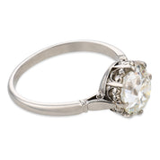 Art Deco GIA 1.65 carat old European cut diamond platinum engagement ring