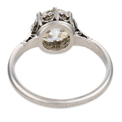 Art Deco GIA 1.65 carat old European cut diamond platinum engagement ring